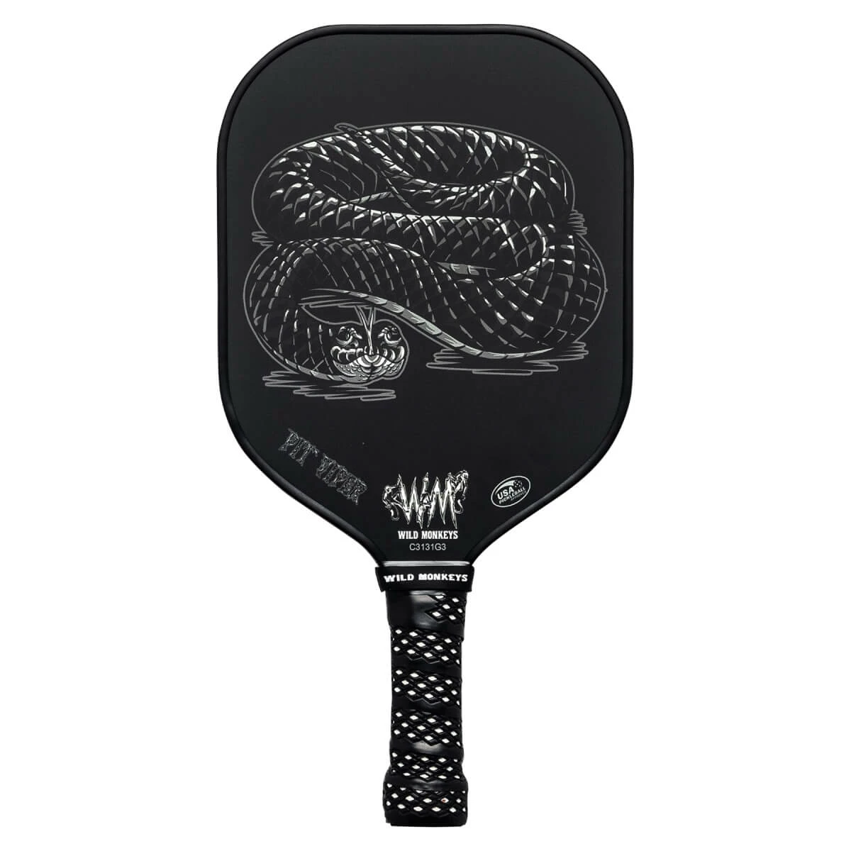 Wild Monkeys Pit Viper Middleweight Carbon Fiber Pickleball Paddle - Image 3