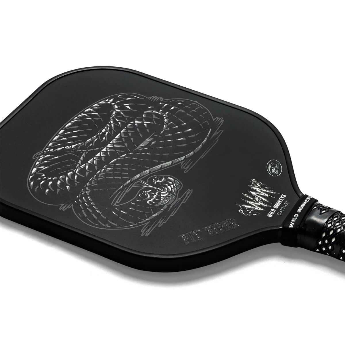 Wild Monkeys Pit Viper Middleweight Carbon Fiber Pickleball Paddle - Image 2