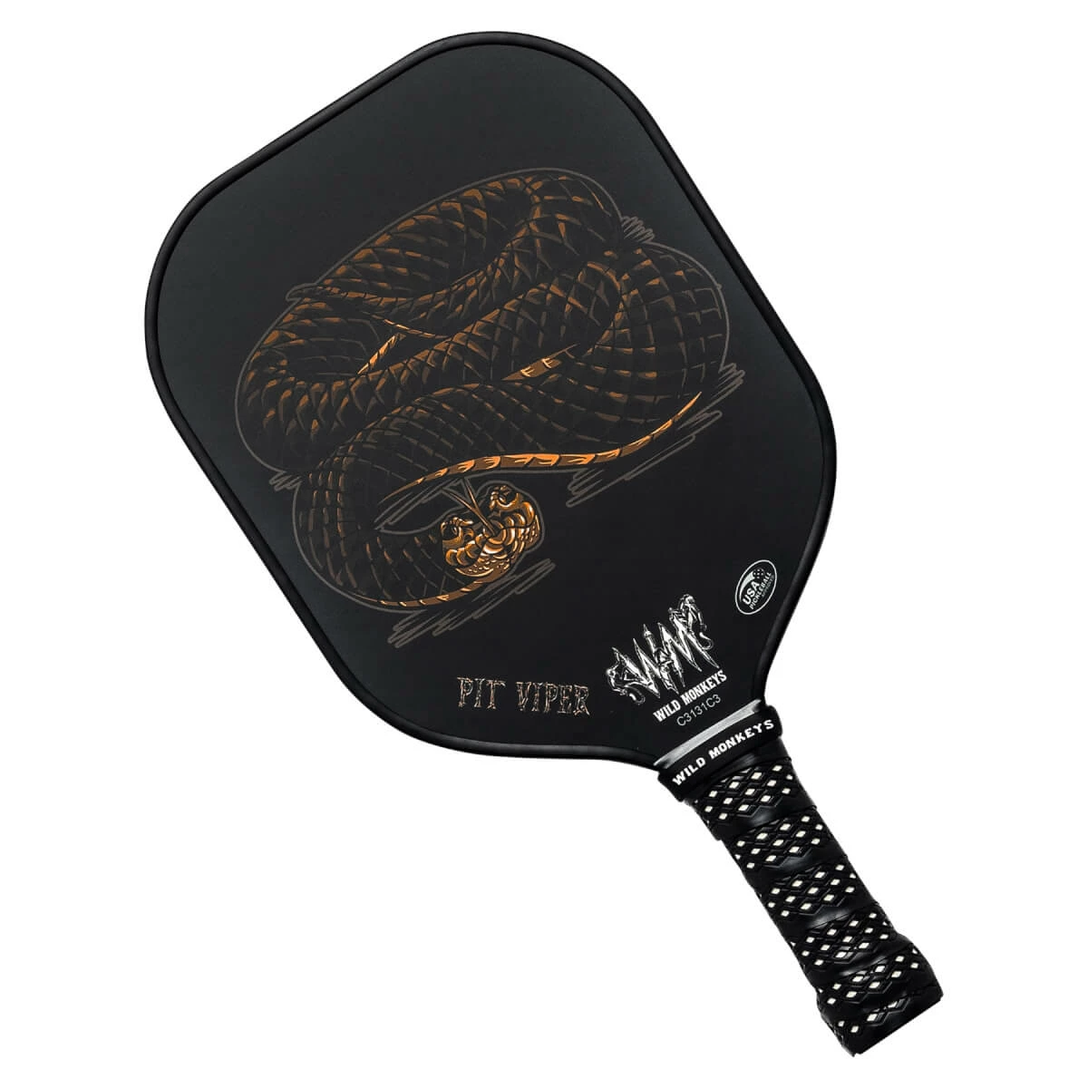 Wild Monkeys Pit Viper Middleweight Carbon Fiber Pickleball Paddle - Image 6