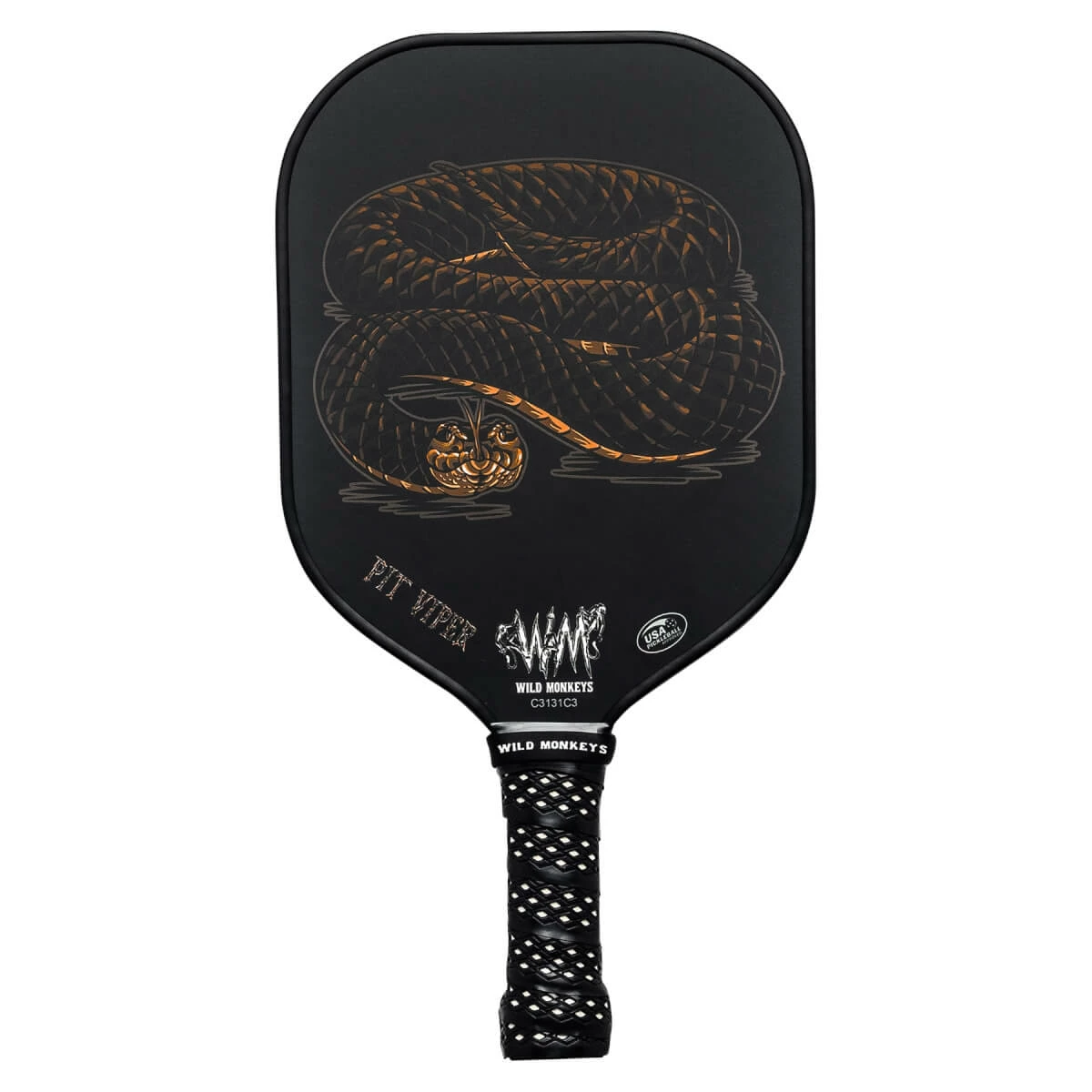 Wild Monkeys Pit Viper Middleweight Carbon Fiber Pickleball Paddle - Image 8
